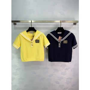 miumiu 미우미우 숄 케이프 카라 니트 반팔 의류