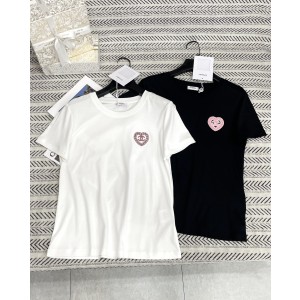 Chanel 샤넬 하트 패치 레터링 반팔 티셔츠 의류