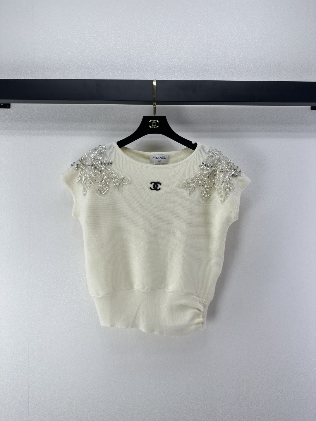 Chanel 샤넬 비딩 쥬얼 니트 반팔 의류