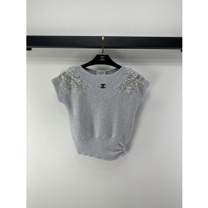 Chanel 샤넬 비딩 쥬얼 니트 반팔 의류