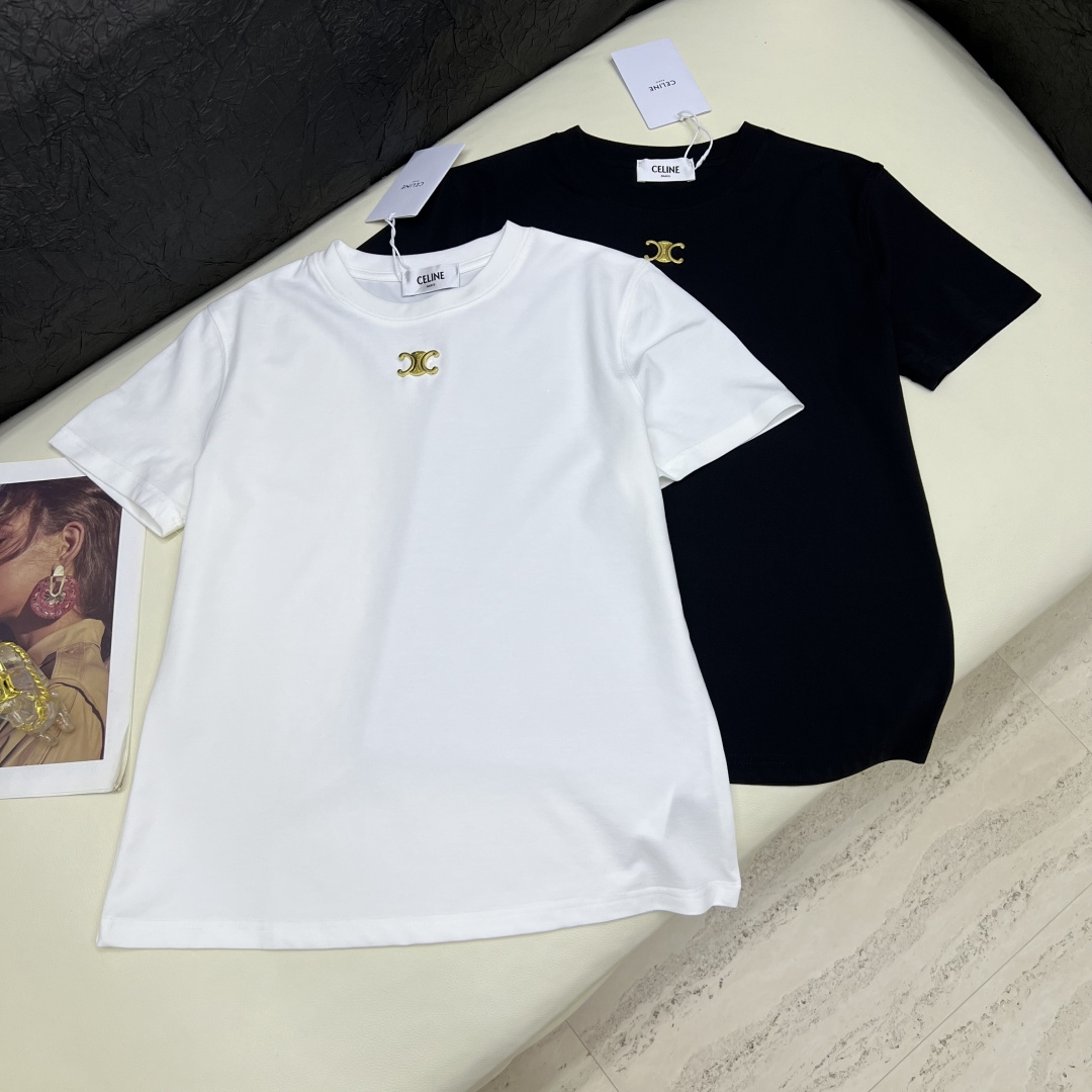 Celine 셀린느 베이직 라운드 로고 반팔 티셔츠 의류