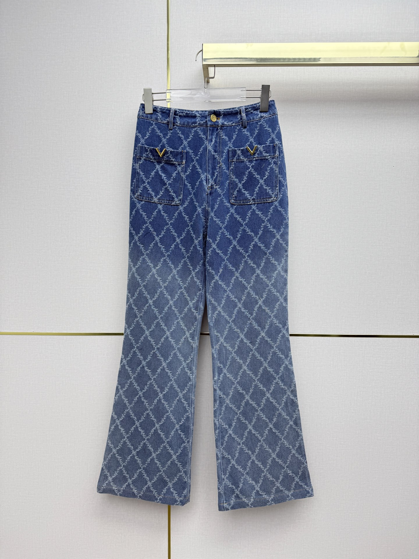 Valentino 발렌티노 퀄팅 디테일 와이드 데님 팬츠 청바지 의류