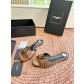 생로랑(SAINT LAURENT) 셔링 레더 힐 슬리퍼 신발