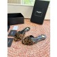 생로랑(SAINT LAURENT) 셔링 레더 힐 슬리퍼 신발
