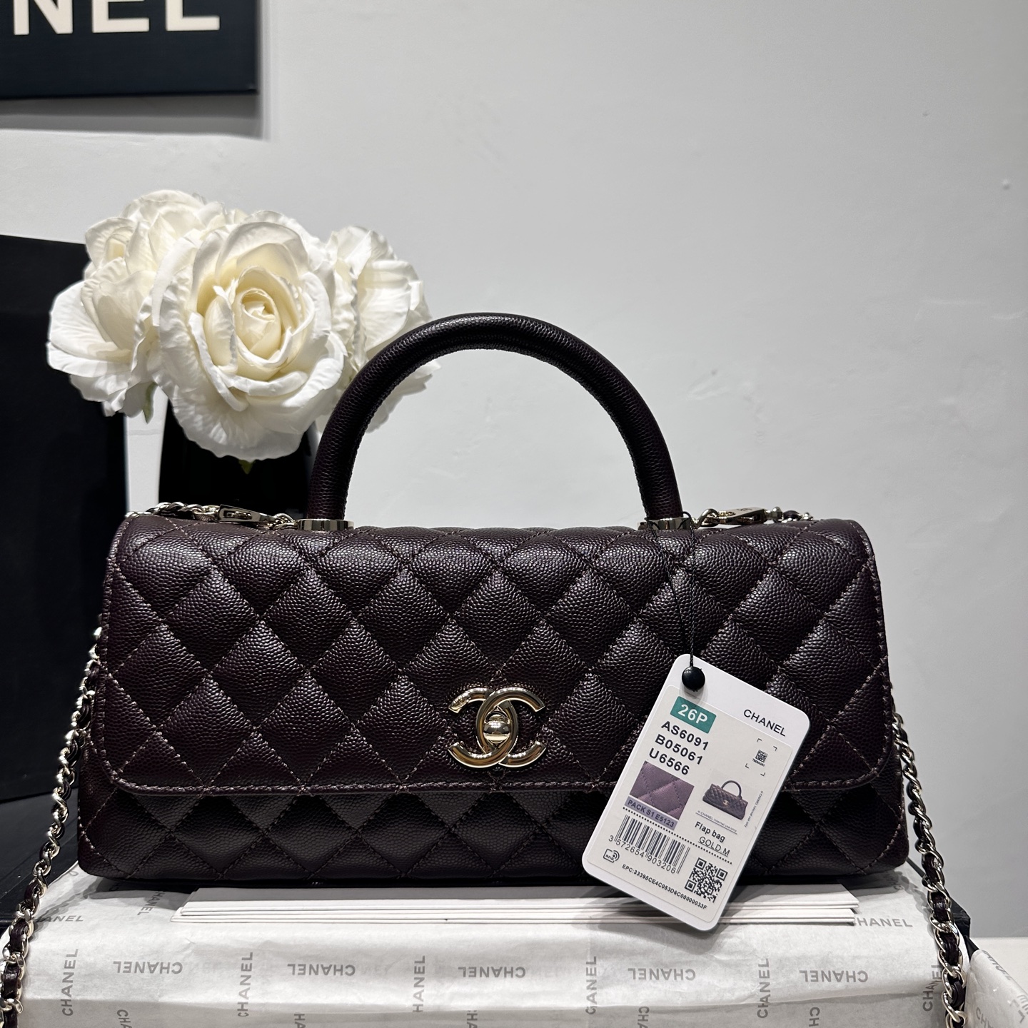 Chanel 샤넬 Coco handle 26P 코코핸들 가로형 커피 브라운 (샴페인 골드) 가방