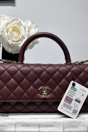 Chanel 샤넬 Coco handle 26P 코코핸들 가로형 레드 (샴페인 골드) 가방