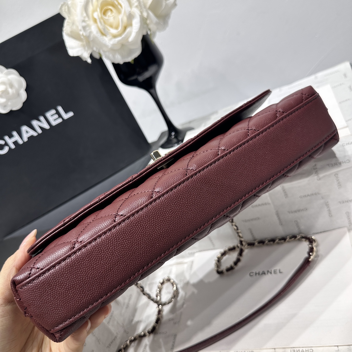 Chanel 샤넬 Coco handle 26P 코코핸들 가로형 레드 (샴페인 골드) 가방
