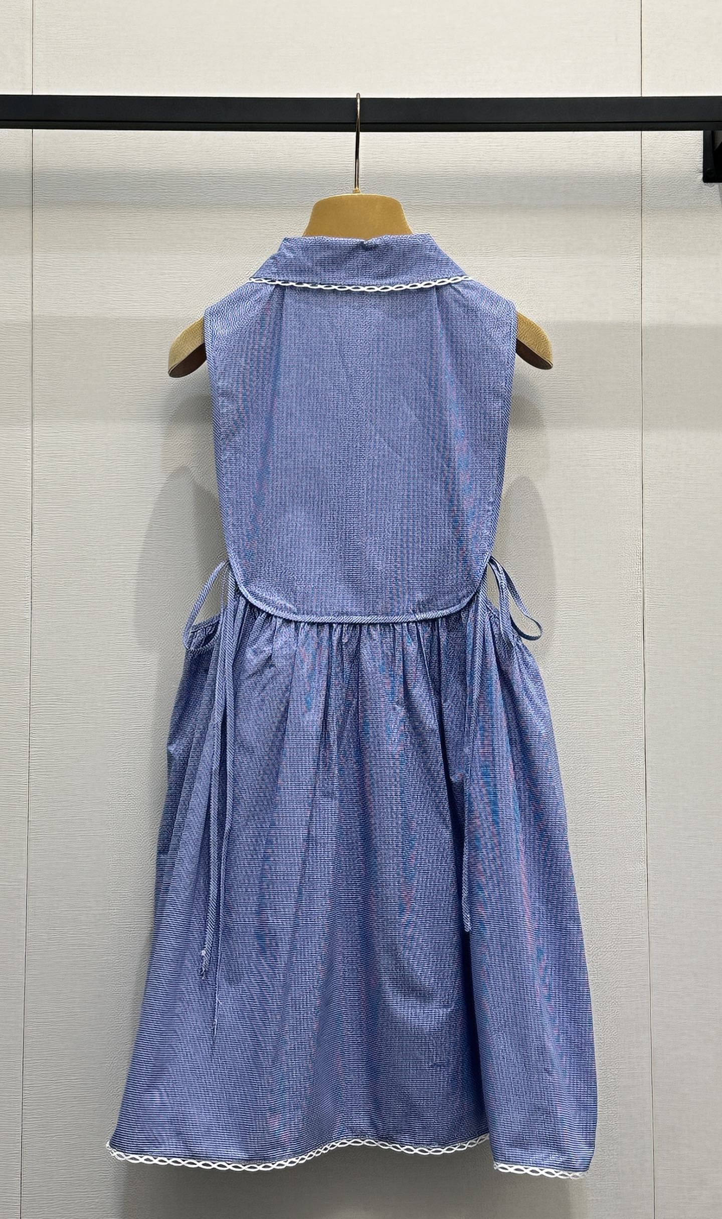 미우미우(MIU MIU) 블루 체크 세일러 카라 원피스 의류