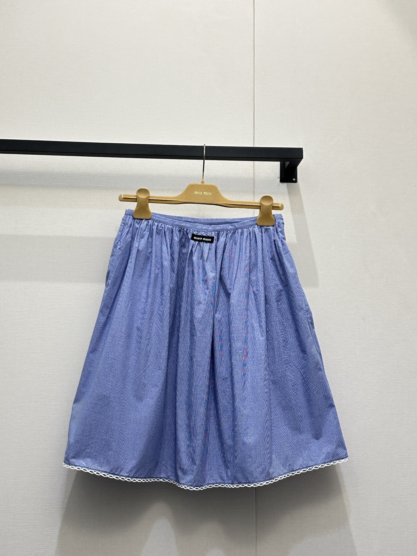 미우미우(MIU MIU) 체크 레이스 미디 스커트 의류