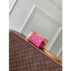 [LV] 루이비통 M27605 스피디 트루스(Trousse) 중형 데님 지갑 - 로즈 핑크