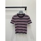 프라다(PRADA) 스트라이프 니트 반팔 티셔츠 의류