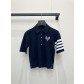 톰브라운(THOM BROWNE) 테니스 자수 니트 반팔 의류