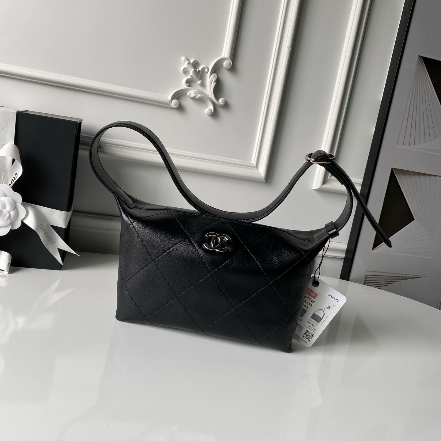 [Chanel] 샤넬 26P 호보 숄더백 - 블랙 램스킨 (AS6138) 가방
