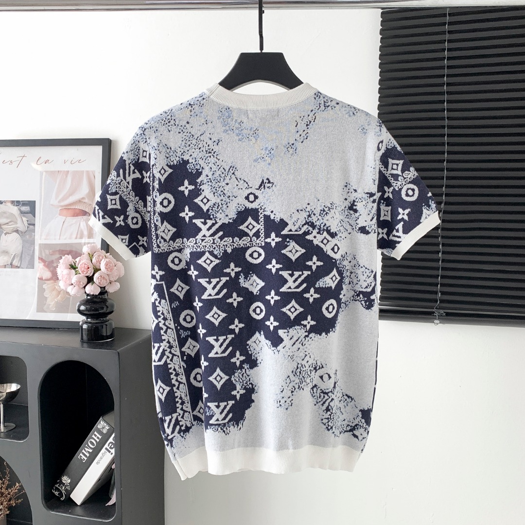 루이비통(LV) 로고 니트 반팔 티셔츠 의류