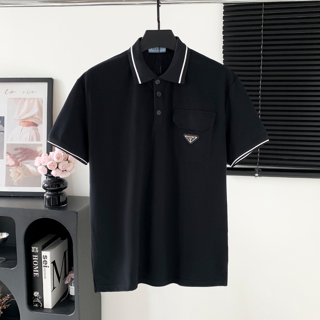 프라다(PRADA) 로고 폴로 반팔 티셔츠 의류