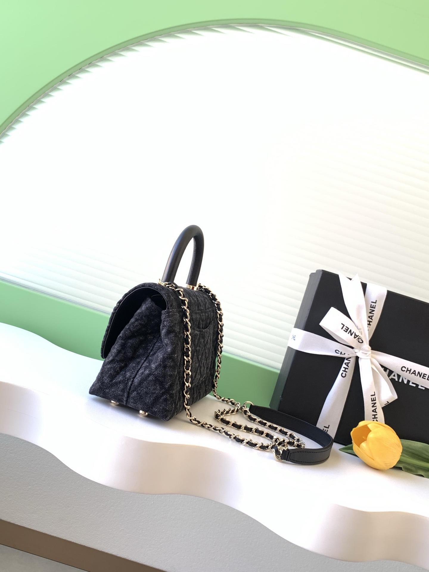 [Chanel] 샤넬 26P 코코 핸들(Coco Handle) - 블랙 데님 스몰 (AS2215) 가방