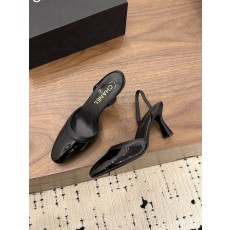샤넬(CHANEL) 배색 컷아웃 슬링백 하이힐 샌들 신발