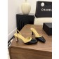 샤넬(CHANEL) 배색 컷아웃 슬링백 하이힐 샌들 신발