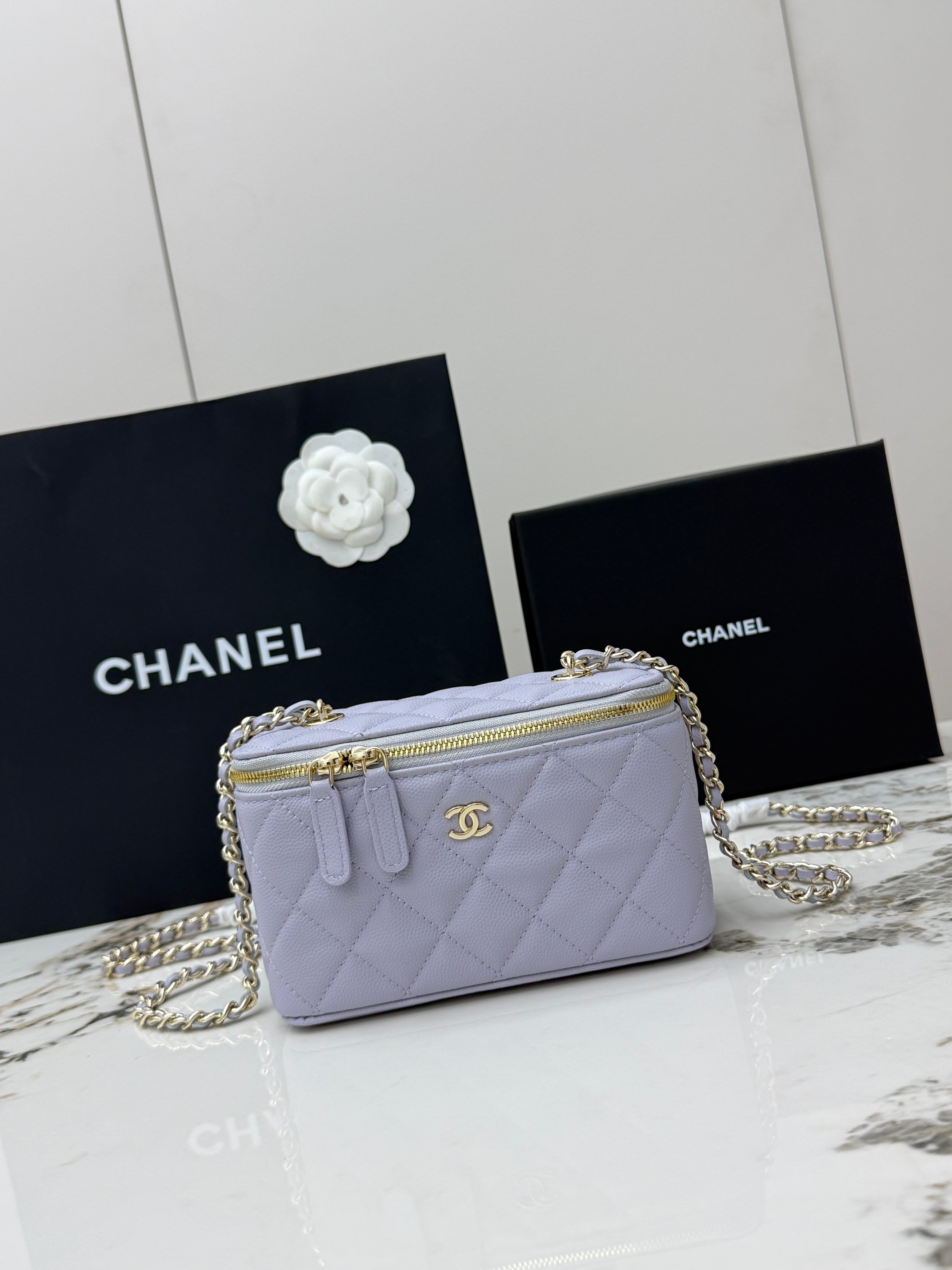 [Chanel] 샤넬 24K 캐비어 미니 코스메틱 케이스 (AP1341) 파우치백 가방