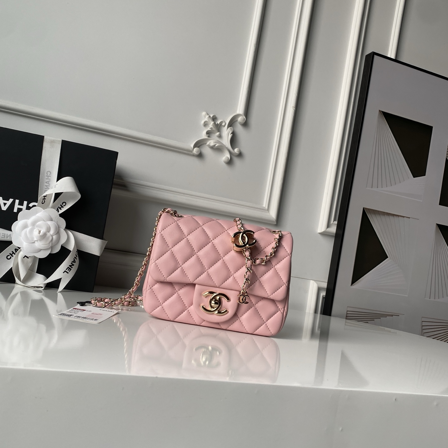 [Chanel] 샤넬 26C CF 시리즈 샴페인 골드 램스킨 (AS5758) 숄더백 가방