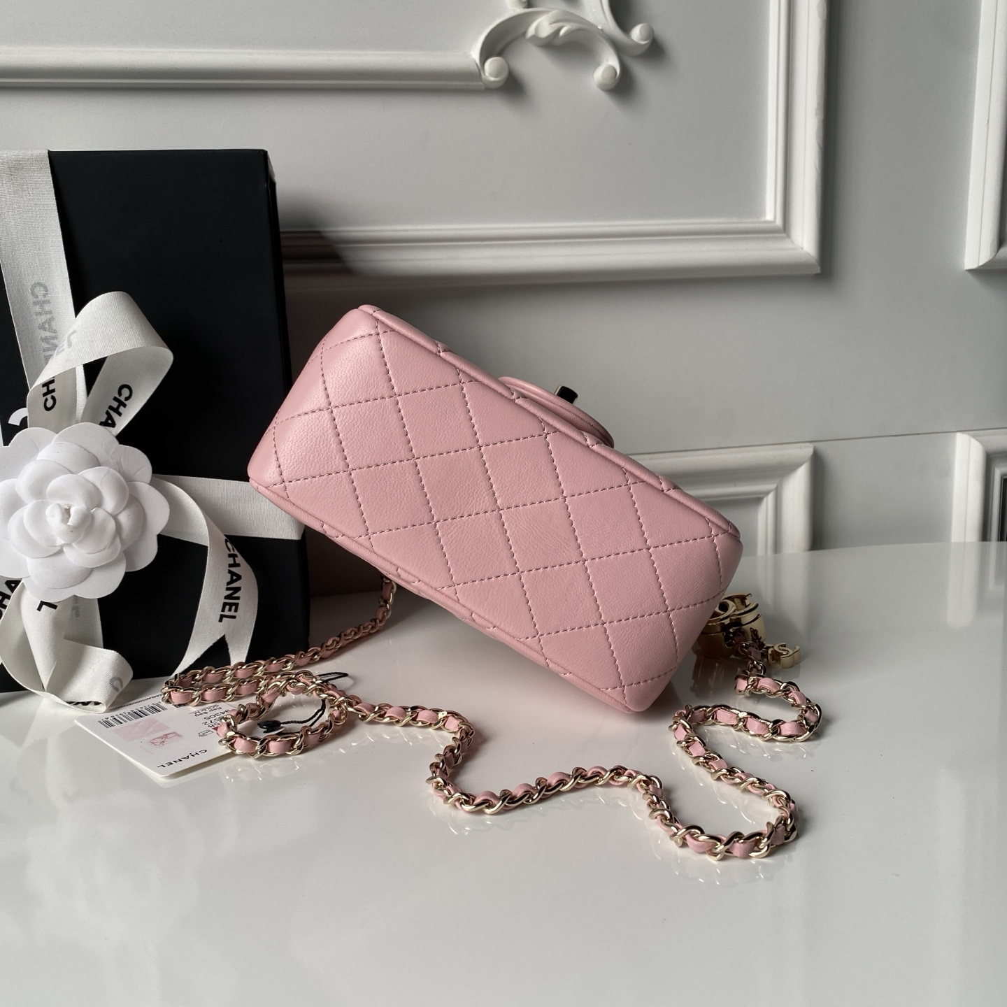 [Chanel] 샤넬 26C CF 시리즈 샴페인 골드 램스킨 (AS5758) 숄더백 가방