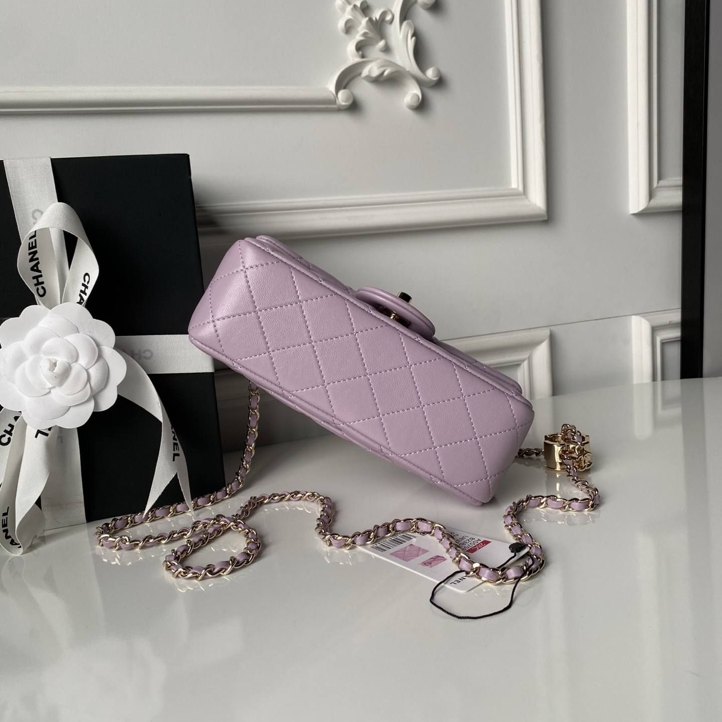 [Chanel] 샤넬 26C CF 시리즈 샴페인 골드 램스킨 (AS5759) 숄더백 가방 미디움