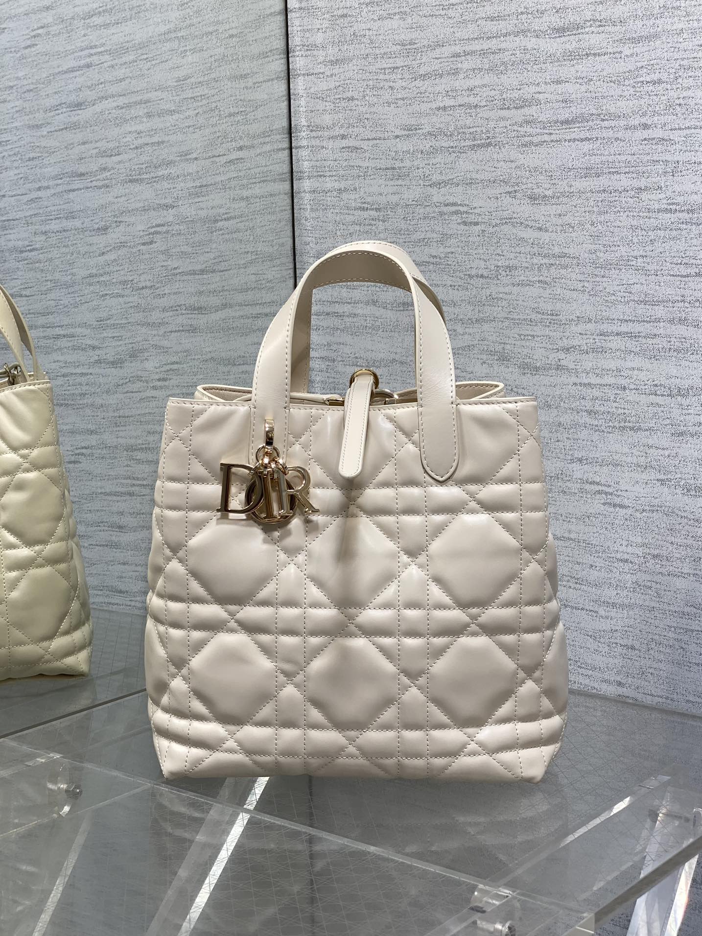 [Dior] 디올 Toujours 뚜주흐 버티컬 백 - 미디움 (아이보리 화이트) 가방