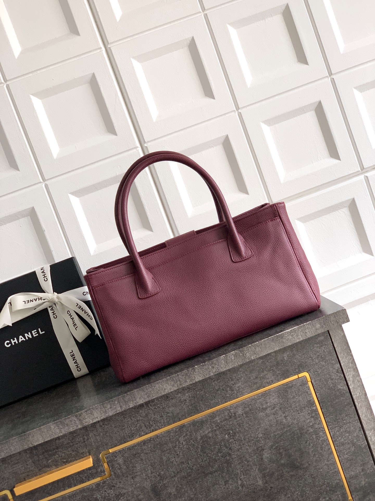 [Chanel] 샤넬 서프 토트백 - 와인 레드 가방 스몰