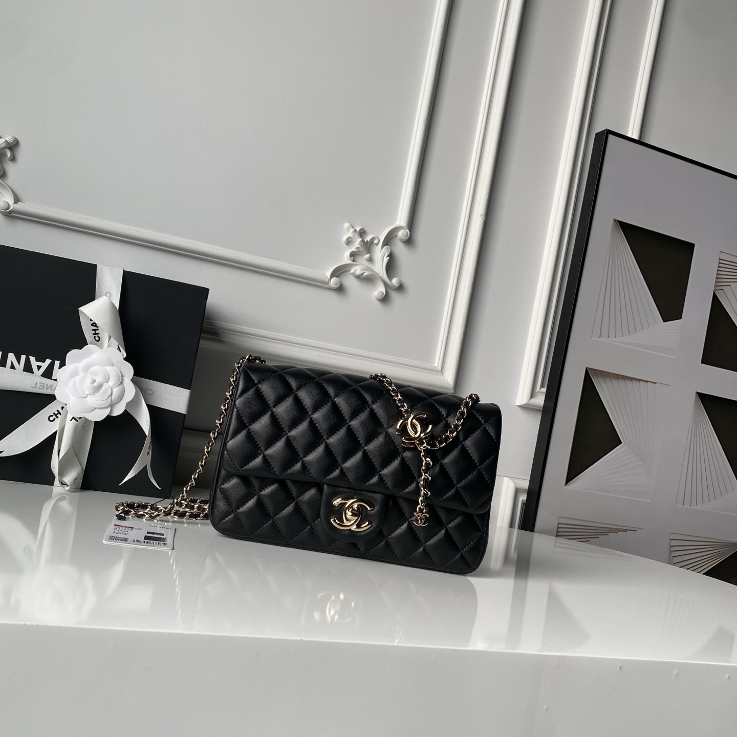 [Chanel] 샤넬 26C CF 시리즈 샴페인 골드 램스킨 (AS5756) 숄더백 가방