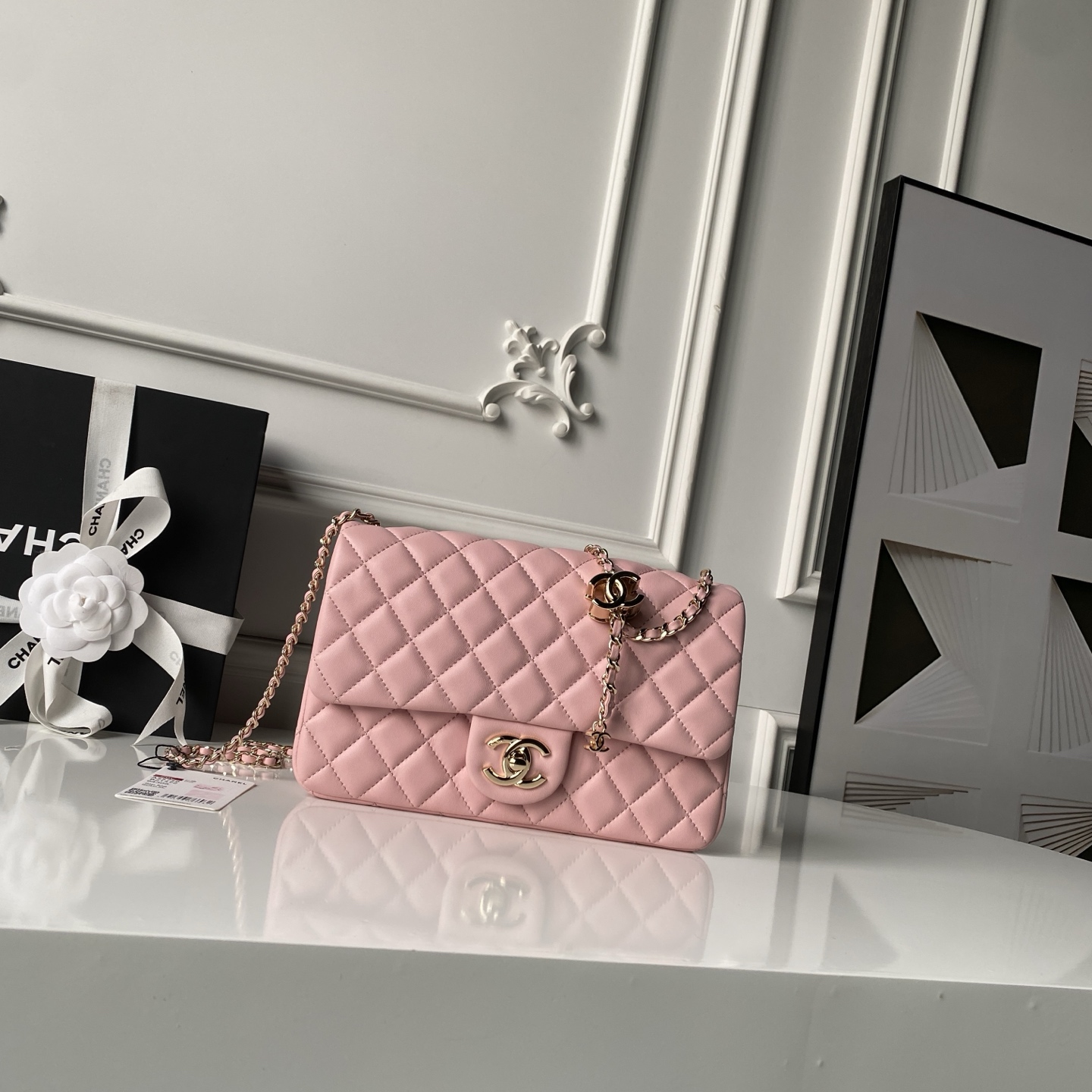 [Chanel] 샤넬 26C CF 시리즈 샴페인 골드 램스킨 (AS5756) 숄더백 가방