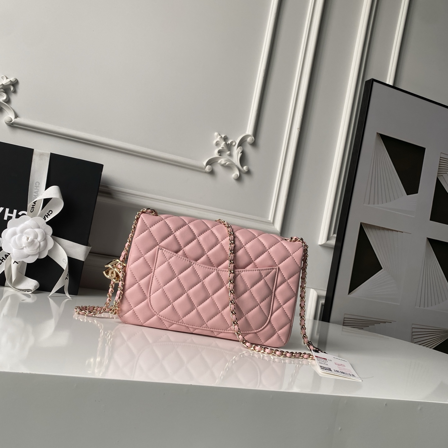 [Chanel] 샤넬 26C CF 시리즈 샴페인 골드 램스킨 (AS5756) 숄더백 가방