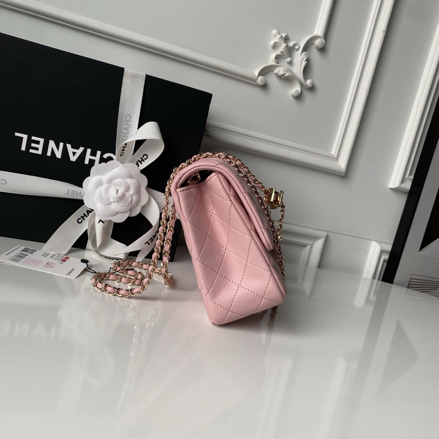 [Chanel] 샤넬 26C CF 시리즈 샴페인 골드 램스킨 (AS5756) 숄더백 가방