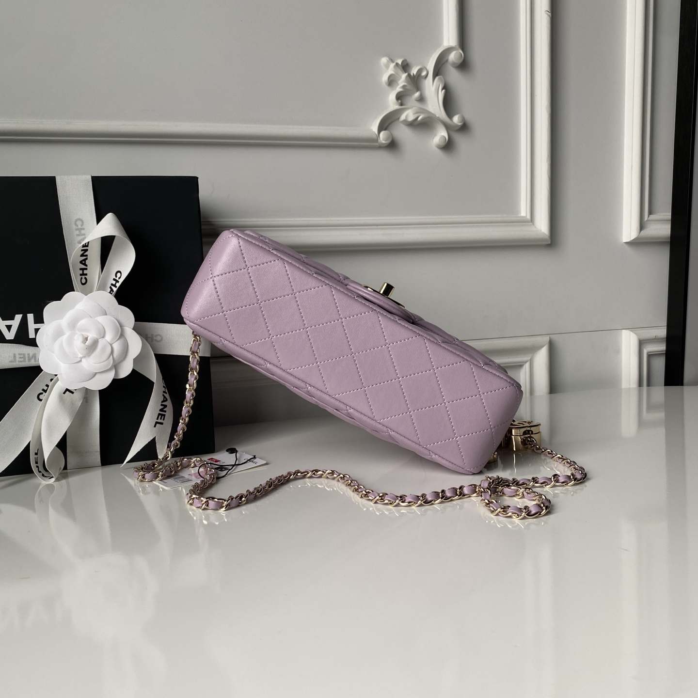 [Chanel] 샤넬 26C CF 시리즈 샴페인 골드 램스킨 (AS5756) 숄더백 가방