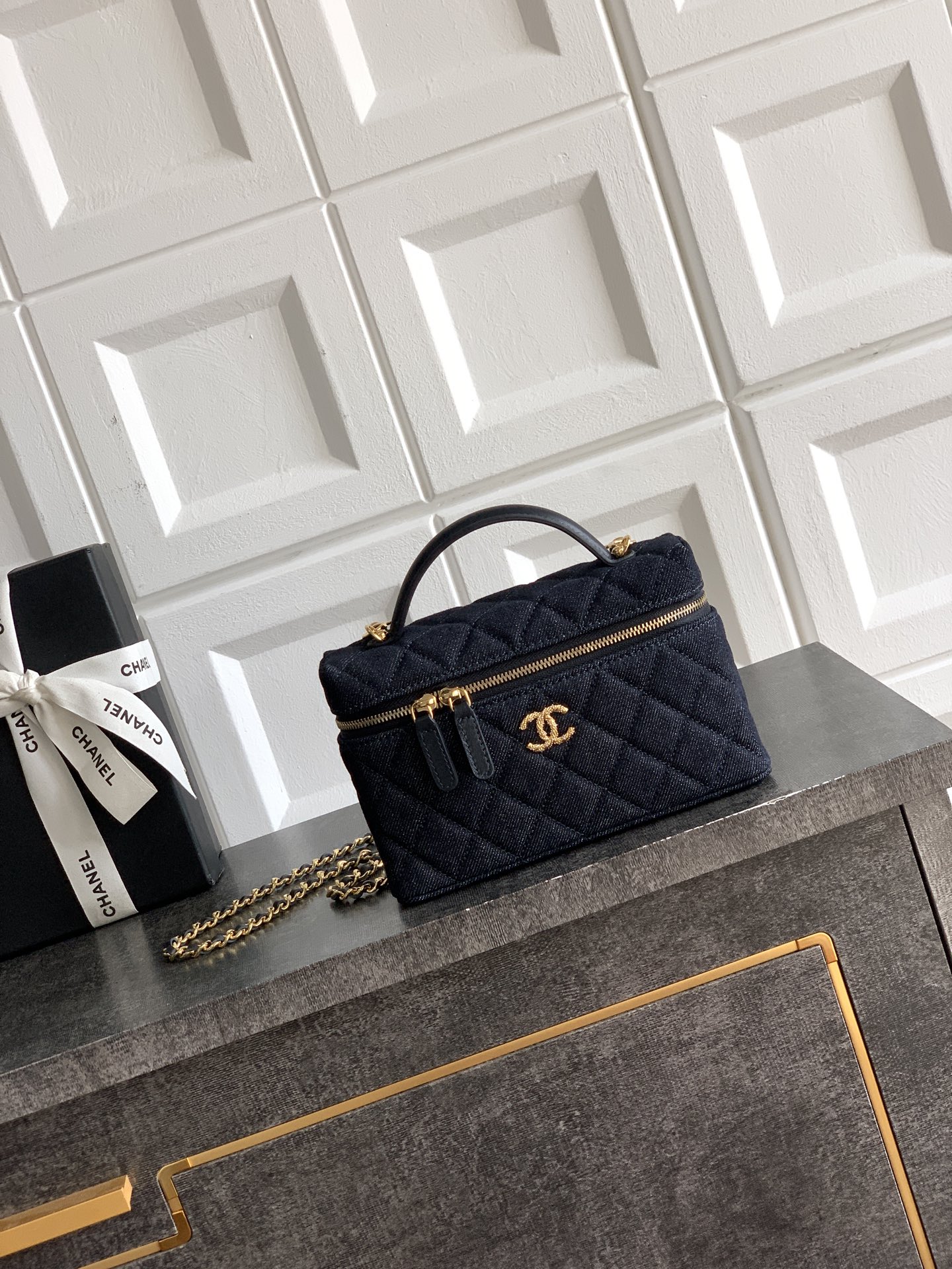 [Chanel] 샤넬 26ss 대님 LP백 파우치백 가방 - 다크 블루