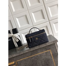 [Chanel] 샤넬 26ss 데님 LP백 파우치백 가방 - 다크 블루 (빅 퀼팅 버전)