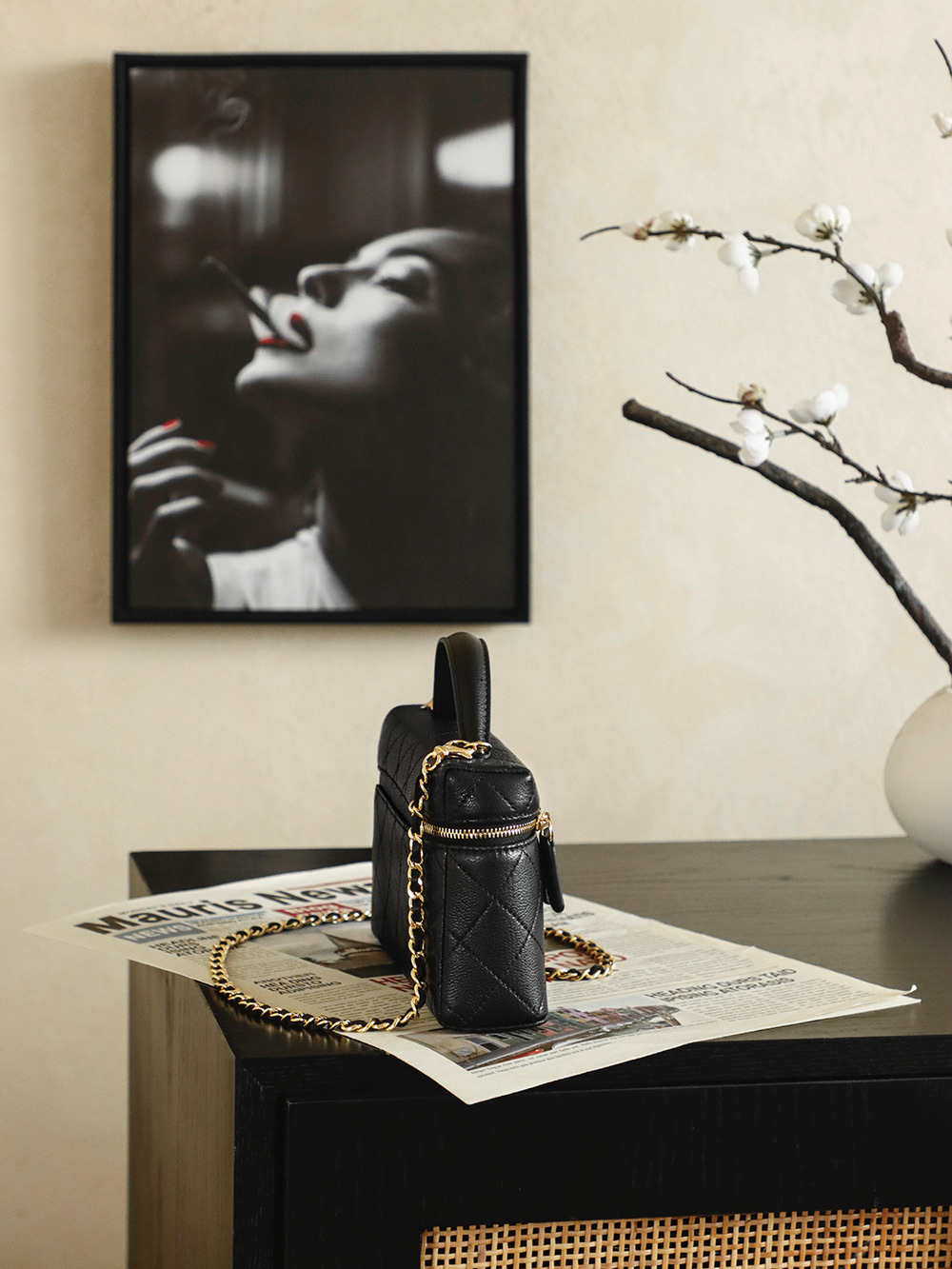 [Chanel] 샤넬 26p 블랙 고트스킨 LP 런치박스백 (AP5100) 파우치백 가방