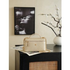 [Chanel] 샤넬 26p 샴페인 골드 고트스킨 LP 런치박스백 (AP5100) 파우치백 가방