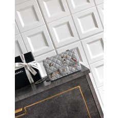 [Chanel] 샤넬 26S CF 배지 클래식 플랩백 숄더백 가방 - 배틀 그레이 20cm