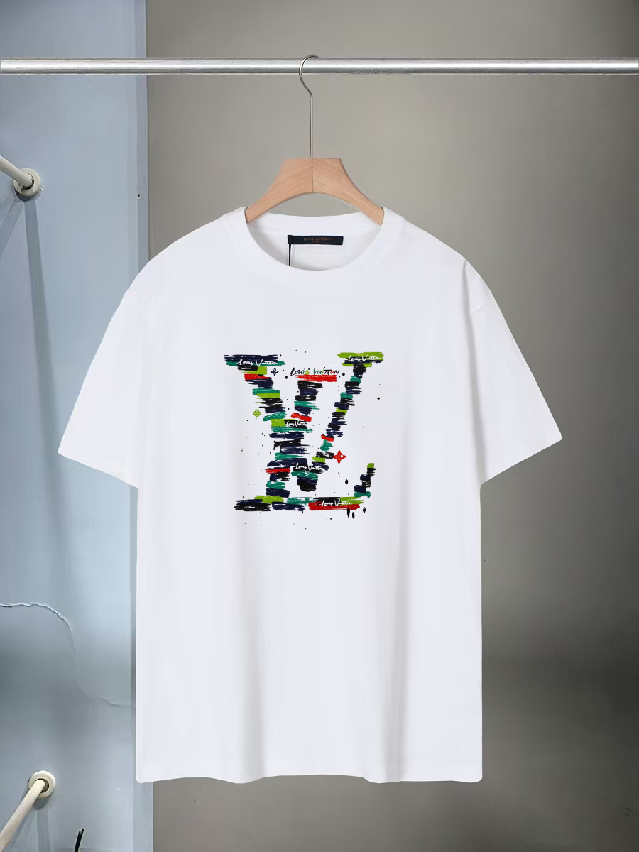 루이비통(LV) 컬러풀 라운드 반팔 티셔츠 의류