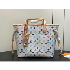 [Louis Vuitton] LV 루이비통 x 무라카미 다카시 리에디션 Neverfull 네버풀 MM - 화이트 멀티컬러 토트백 숄더백 가방