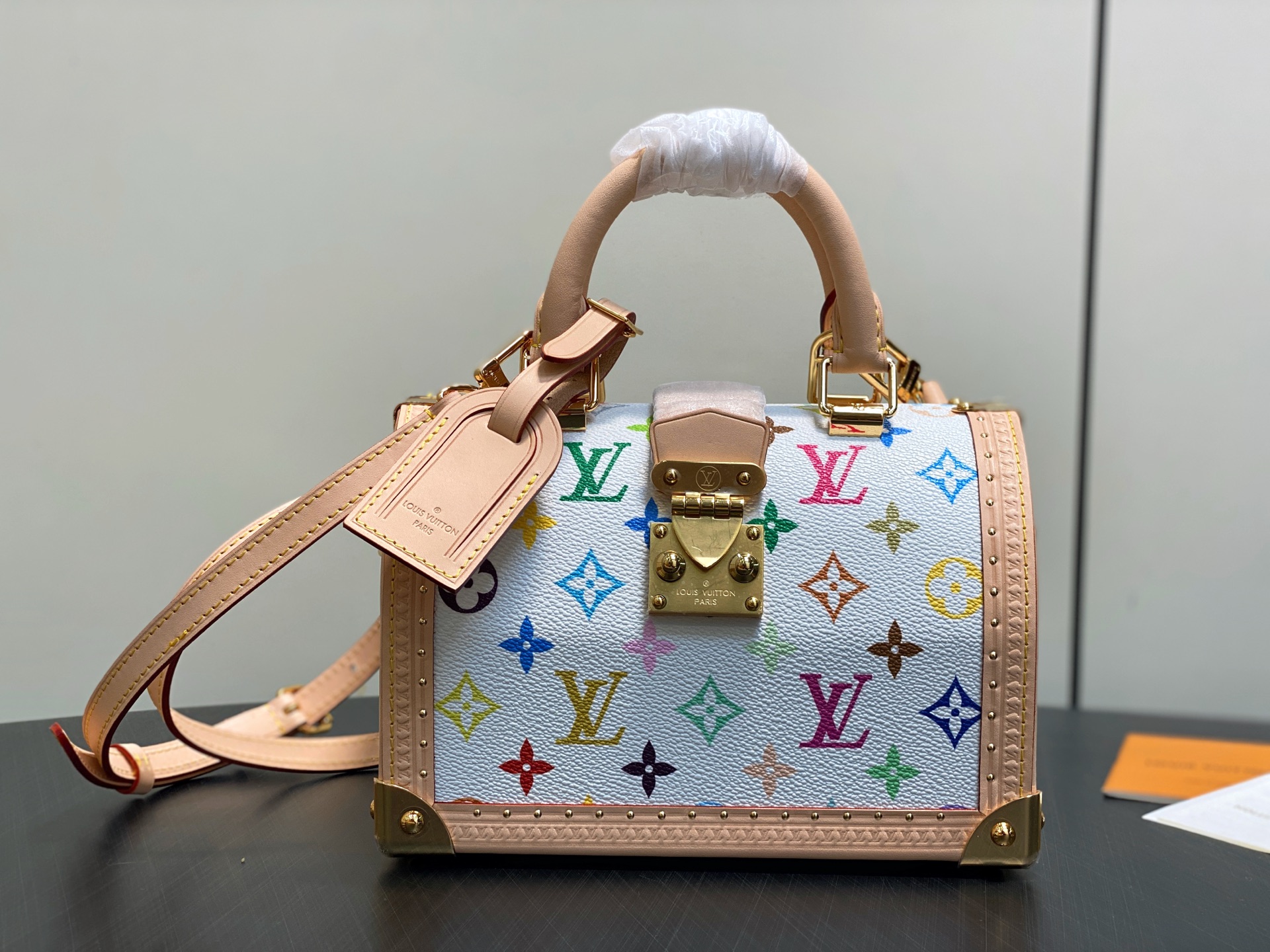 [Louis Vuitton] LV 루이비통 x 무라카미 다카시 리에디션 스피디 트렁크 20 - 화이트 멀티컬러 토트백 숄더백 가방