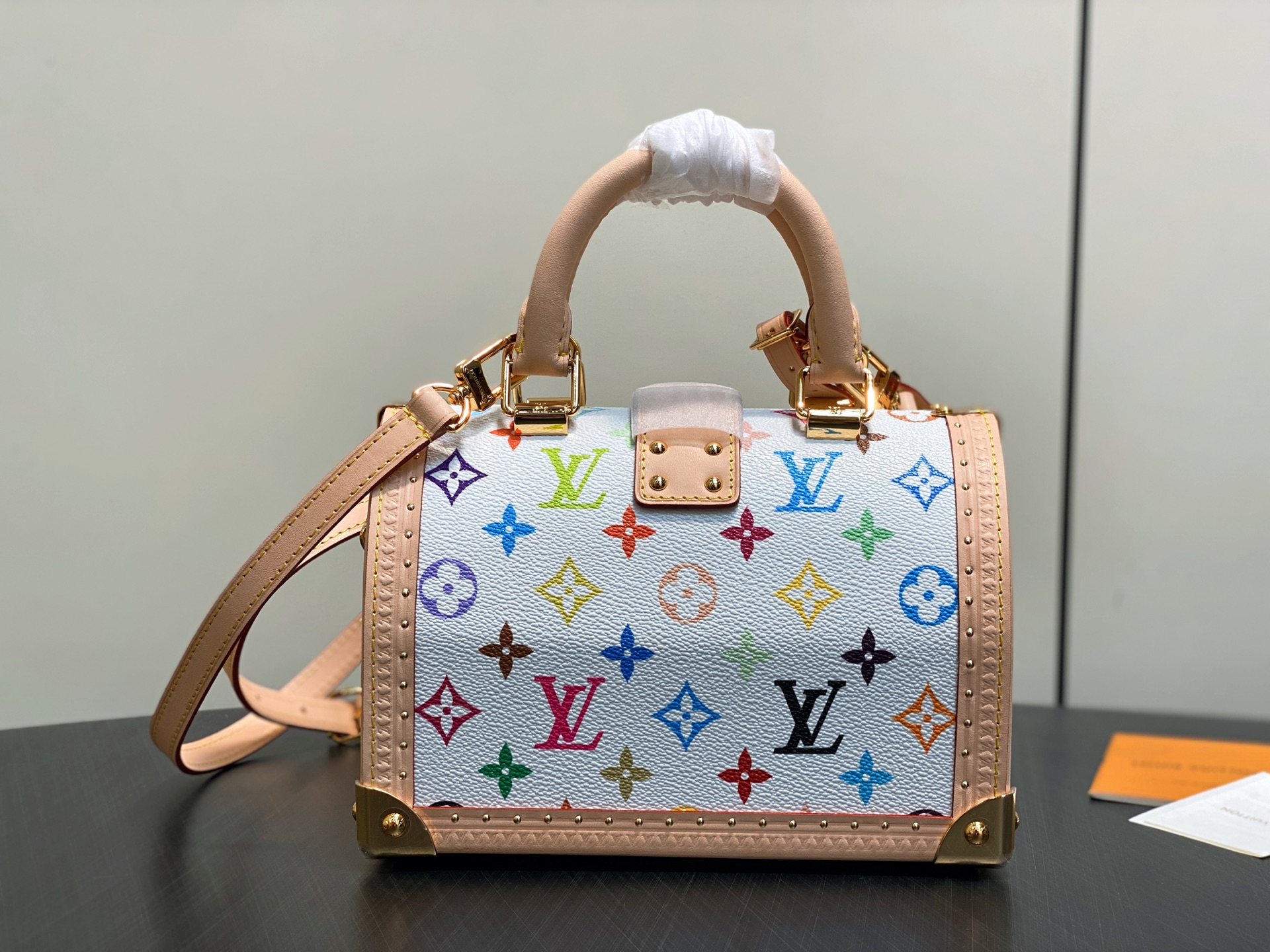 [Louis Vuitton] LV 루이비통 x 무라카미 다카시 리에디션 스피디 트렁크 20 - 화이트 멀티컬러 토트백 숄더백 가방