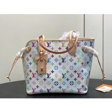 [Louis Vuitton] LV 루이비통 x 무라카미 다카시 리에디션 네버우프(Neverwoof) MM - 화이트 멀티컬러 토트백 숄더백 가방