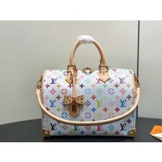 [Louis Vuitton] LV 루이비통 x 무라카미 다카시 리에디션 스피디 소프트 30 - 화이트 멀티컬러 토트백 숄더백 가방