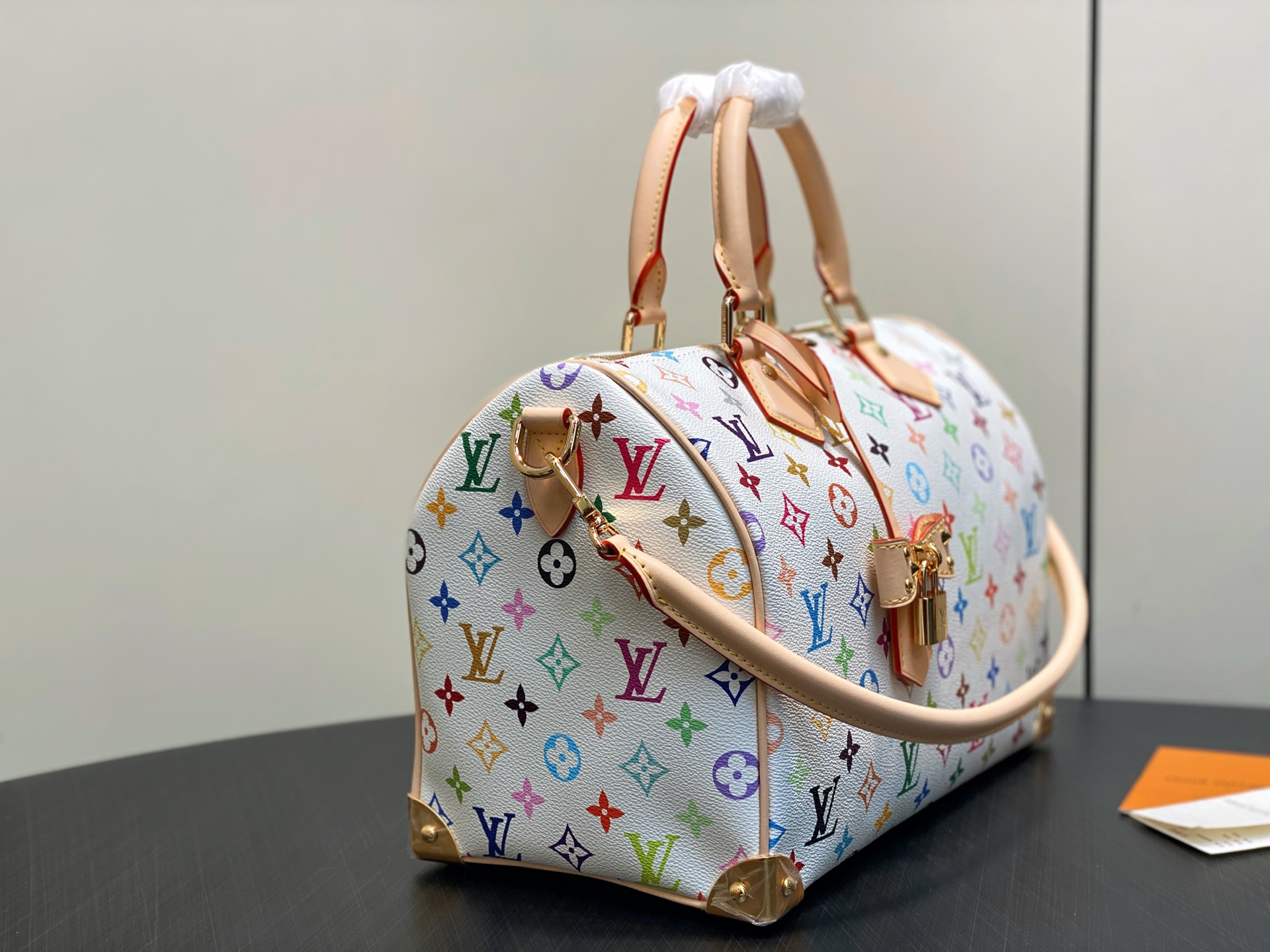 [Louis Vuitton] LV 루이비통 x 무라카미 다카시 리에디션 스피디 소프트 30 - 화이트 멀티컬러 토트백 숄더백 가방