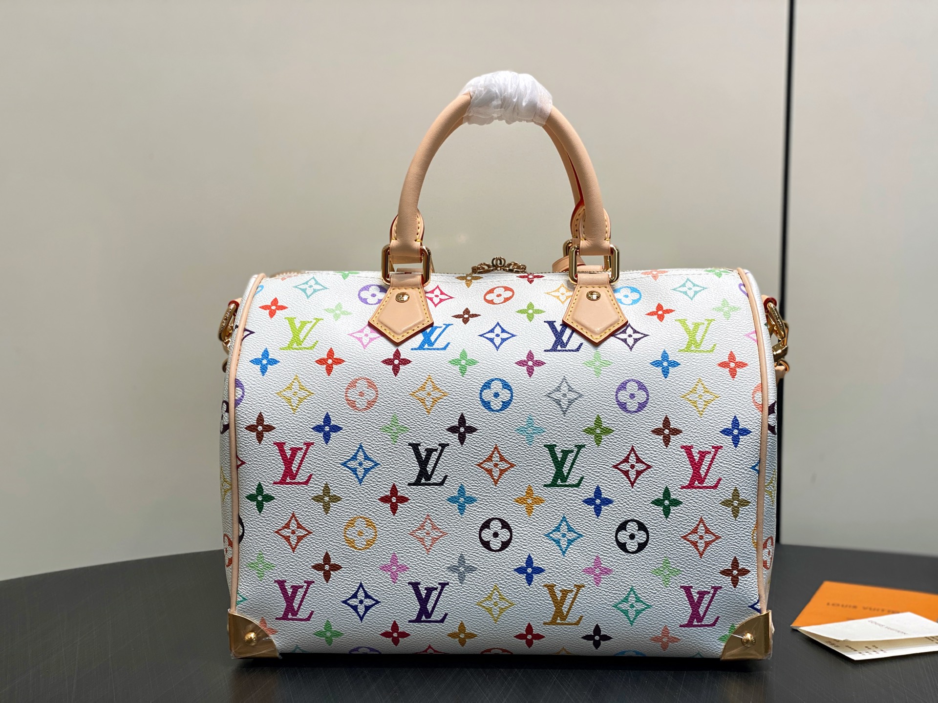 [Louis Vuitton] LV 루이비통 x 무라카미 다카시 리에디션 스피디 소프트 30 - 화이트 멀티컬러 토트백 숄더백 가방