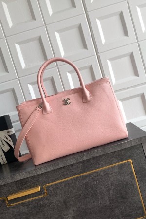 [Chanel] 샤넬 Cerf(서프) 토트백 가방 - 핑크 은장 (베이비 스킨 카프스킨) 미디움