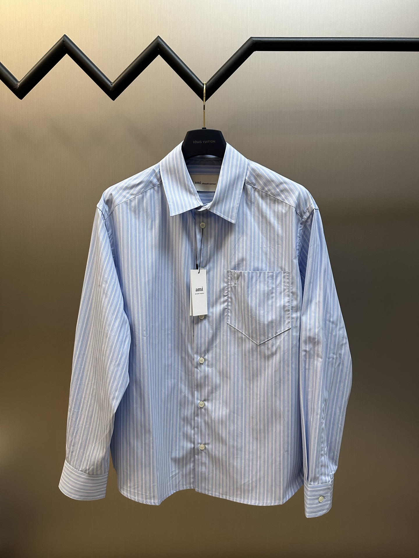 아미(AMI) 하트 자수 스트라이프 코튼 셔츠 의류