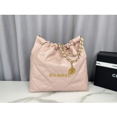 [Chanel] 샤넬 22P 22bag 미디움 가방 - 핑크 금장