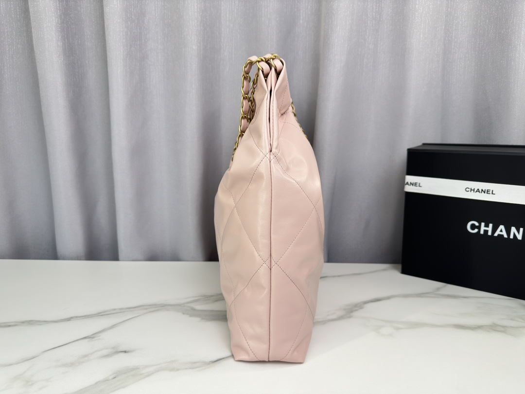 [Chanel] 샤넬 22P 22bag 미디움 가방 - 핑크 금장